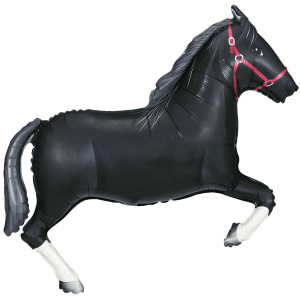 Black Horse - 43" Mylar balloon inflated
