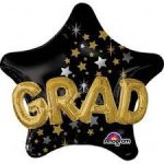 2 sided 3D Congrats Grad Star  36" inflated Mylar balloon