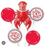 Supershape Lobster Bouquet  Mylar Balloon Inflated with Helium