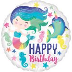 Sea Life  Mermaid Foil Party Balloon 18 Inch Inflated