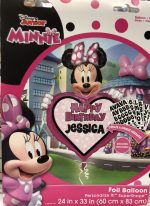 Minnie Mouse Personalized 34 inch Mylar Balloon Inflated