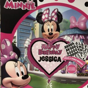 Minnie Mouse Personalized 34 inch Mylar Balloon Inflated