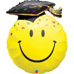 Qualatex Smile Face 36 Inch inflated Mylar balloon
