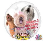 Happy Barkday to you Dog (Music) singing Mylar Balloon 28 Inch Inflated