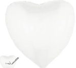 White Heart  shape (Writable)  Balloon Mylar 31 Inch Inflated