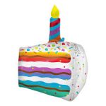 Cake Slice Ultrashape 25 Inch Mylar Balloon Inflated with Helium