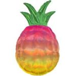 Iridescent Pineapple 31 inch Mylar Balloon Inflated with Helium