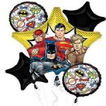 Justice League Mylar Balloon bouquet Inflated with Helium