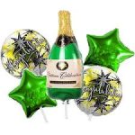 Wine Bottle  Mylar Balloon with Congratulations Mylar  balloons bouquet Inflated with Helium