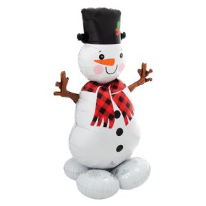 55" Snowman Mylar Balloon Inflated-Fill With Air Only