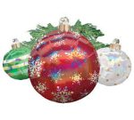 35" Iridescent Christmas Ornaments Mylar Balloon Inflated