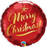 18" Merry Christmas Mylar Balloon  Inflated