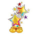 59" Colorful Star Cluster Mylar Balloon  Inflated - Air Filled Only