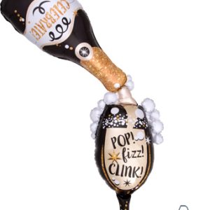 70" Bubbly Giant Multi Mylar Balloon Inflated (New Year)