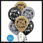 Pop New Year 15 Latex Balloons Bouquet Inflated with High Float