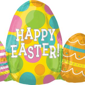 29" Trio Easter Egg Mylar Balloon Inflated