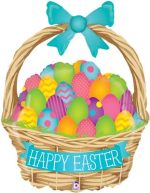 Jumbo Easter Egg Hunt Basket Mylar Balloon Inflated