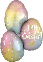 35" Trio Easter Egg Shape Mylar Balloon Inflated