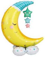 55" Moon Stars Baby Mylar Balloon Inflated - Air Filled Only