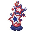Patriotic Star Cluster (July 4th) Mylar Balloon 59 Inch Inflated - Air only