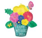 Happy Mother's Day Super Shape Flowers 26in Mylar Balloon Inflated