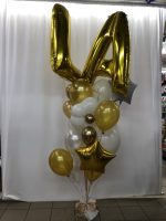 Elegant Balloon Bouquet with Initial Letter Inflated With Helium and Weight