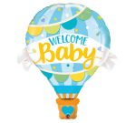 42" Welcome Baby Mylar Balloon For Boy Inflated with Helium