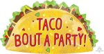 Taco Bout A Party Mylar Balloon 33 inch Inflated