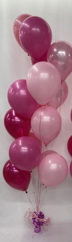 Multi Pink 11" Latex Balloon Bouquet Inflated With Weight