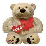 Happy Valentine's Day Cuddly Bear Mylar Balloon 28 Inch Inflated