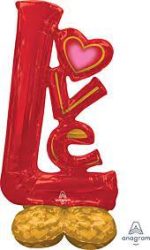Valentine's Day Love Mylar Balloon 58 inch Inflated with Air Only