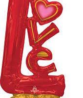 Valentine's Day Love Mylar Balloon 58 inch Inflated with Air Only