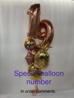 Mylar Balloons Bouquet with number Inflated Attached with Weight