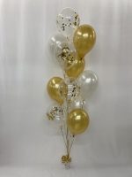 12 - 12"  Classic Latex Balloons Bouquet Inflated Attached with Weight