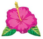 Hot Pink Peony Flower 27in Mylar Balloon Inflated with Helium