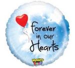 Forever in Our Hearts 21 Inch Mylar Balloon Inflated