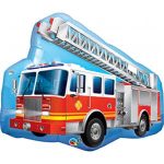 Qualatex Red Fire Truck  Mylar Balloon Inflated with Helium