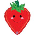 Supershape Strawberry 21 Inch Mylar Balloon Inflated