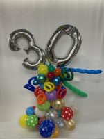 Elegant Mylar Numbers and Latex 11 Inch Bouquet Inflated With Weight