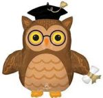 Congrats Grad Super Owl Shape Mylar Party Balloon Inflated