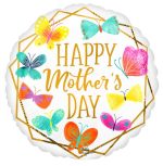 Happy Mother's Day  May flower Gold Trim  Mylar Balloon  Inflated