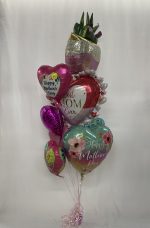 Happy Mother's Day Mylar Balloon Bouquet Helium Inflated Weight Attached