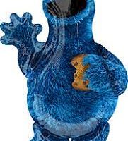 Cookie Monster Sesame Street Mylar Balloon Inflated with Helium