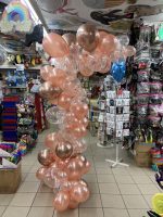 Elegant Rose Gold and Clear Colors Latex Balloon Arch