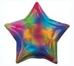 Rainbow Color Star Mylar Balloon 19 Inch Inflated