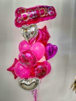 Barbie Mylar and Latex Balloons Bouquet Inflated with Helium