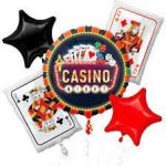 Casino Night Mylar Party Balloon Bouquet Inflated