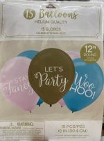 15 - 11" Let's Party Latex Balloons Bouquet Inflated Attached with Weight