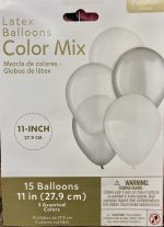 15 - 11" Platinum Latex Balloons Bouquet Inflated Attached with Weight