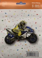 Moto Racing Blue 33 Inch Mylar Balloon Inflated